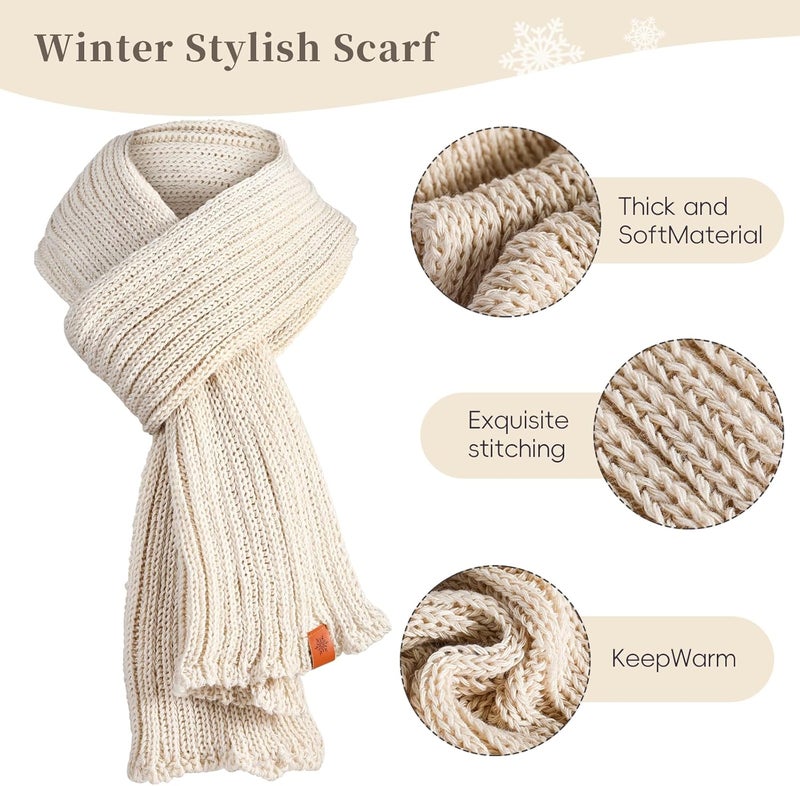 Sofvoyami Store Winter Hat Scarf Gloves Set, Soft Warm Knit Beanie Hat Touchscreen Gloves Long Knitted Scarf Set Winter Gifts for Men women - Image 5